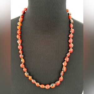 Handcrafted Red and Black Beaded Women’s Necklace
